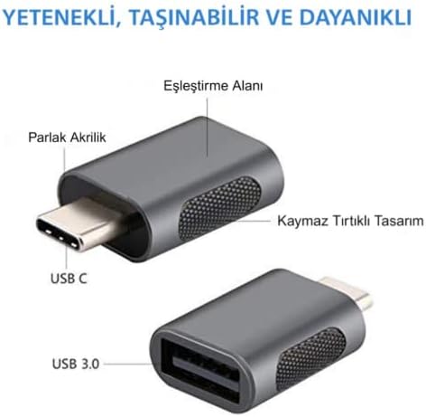USB3.0 to Type C Çevirici Dönüştürücü OTG Adaptör LVA-OTGCM İkili Paket - Görsel 3