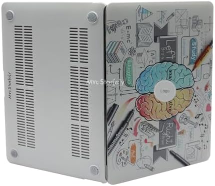 MacBook Air M1 Kılıfı 13.3 İnç A2337 A2179 A1932 Uyumlu Sol Beyin Sağ Beyin Desenli Sert Kapak Koruyucu Kılıf Eğitim Sanat Bilim Temalı UV Baskılı Hard Case Beyaz - Görsel 3