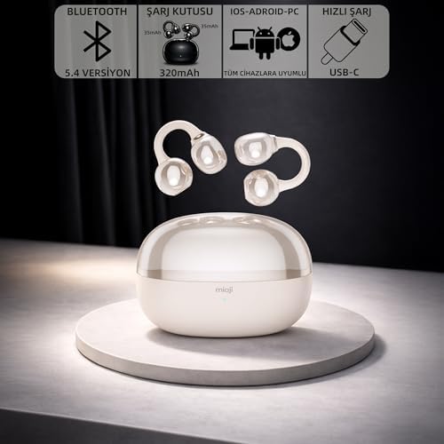Mioji Air Buds 2 Kablosuz 5.4 IOS Android Windows PC ve Tüm Telefonlar ile Uyumlu Bluetooth Kulaklık - Beyaz
