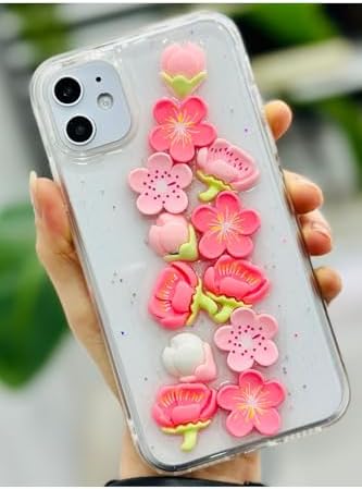 Iphone 11 ile Uyumlu OYUNCAK PEMBE ÇİÇEK Tasarımlı Esnek Silikon Kılıf - Görsel 2