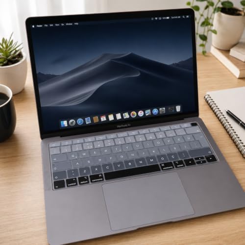MacBook Klavye Koruyucu Türkçe Q Silikon | A1932 A2179 A2337 M1 Uyumlu |Ters L Enter Siyah Gri - Görsel 3