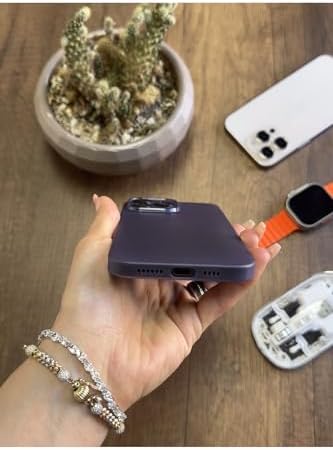Süper İnce Mat Ultra Thin Silikon Kılıf Mor iPhone 14 Pro Max ile uyumlu
