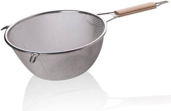 Alternative view of Ahşap Saplı Paslanmaz Çelik Süzgeç, Büyük Boy Metal Süzgeç 24 * 10 Cm - Estetik ve Dayanıklı: Ahşap Saplı Paslanmaz Çelik Süzgeç - Büyük Boy Metal Süzgeç
