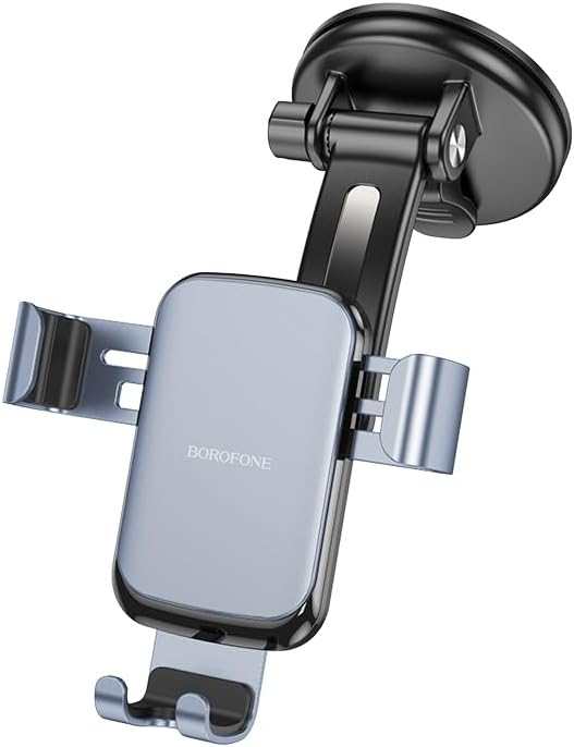 Borofone Warrior Siyah Araç İçi Telefon Tutucu, 4,5-7 İnç Mobil Telefonlar için Ayarlanabilir, Hareketli Ekleme ve Kol Genişliği, Dayanıklı Plastik, Kolay Montaj ve Kullanım BH95 - Görsel 3