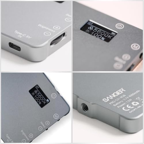 Alternative view of Sanger PRO-S21 v2 RGB LED Video Işığı, Çok Renkli, YouTube ve TikTok Çekimleri için, Type-C Şarj
