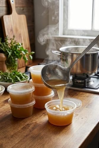 50 Adet 120 ml Saklama Kabı – 4 oz Kemik Suyu, İlik Suyu, Anne Sütü, Sos ve Püre Saklama Kabı, Dondurucu Uyumlu Buzluk Kabı, Sızdırmaz Kapaklı