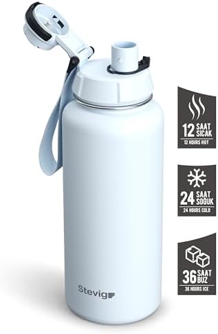 1 Hand Leak-Proof Sızdırmaz Çelik Termos 1000 Ml Ice Melt ST-216 - Görsel 3