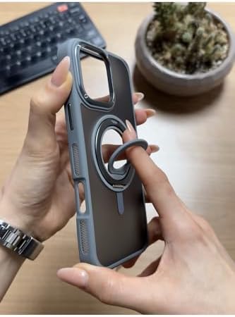Alternative view of Standlı Ve Yüzüklü MagSafe Kılıf Gri iPhone 16 Pro Max ile uyumlu