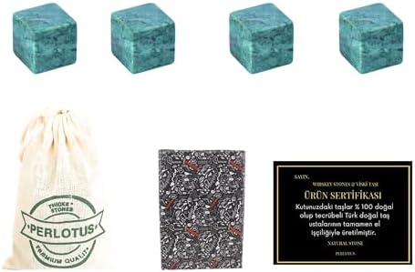 Perlotus Doğal Granit Mermer Viski Taşı 4’lü Özel Seri Sertifikalı