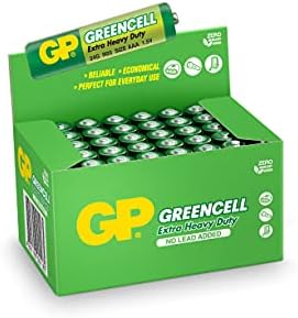 GP Batteries GP24G Greencell R03/1212/AAA İnce Pil, 1.5 Volt, 40'lı Kutu, Yeşil/Sarı/Beyaz