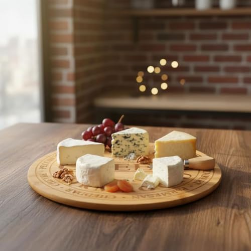 Bambu Peynir ve Kesim Sunum Tahtası Yuvarlak 27,5cm*27,5cm*1,5cm - Ahşap Peynir, Kesme Tahtası ve Sunum Tepsisi - Görsel 3