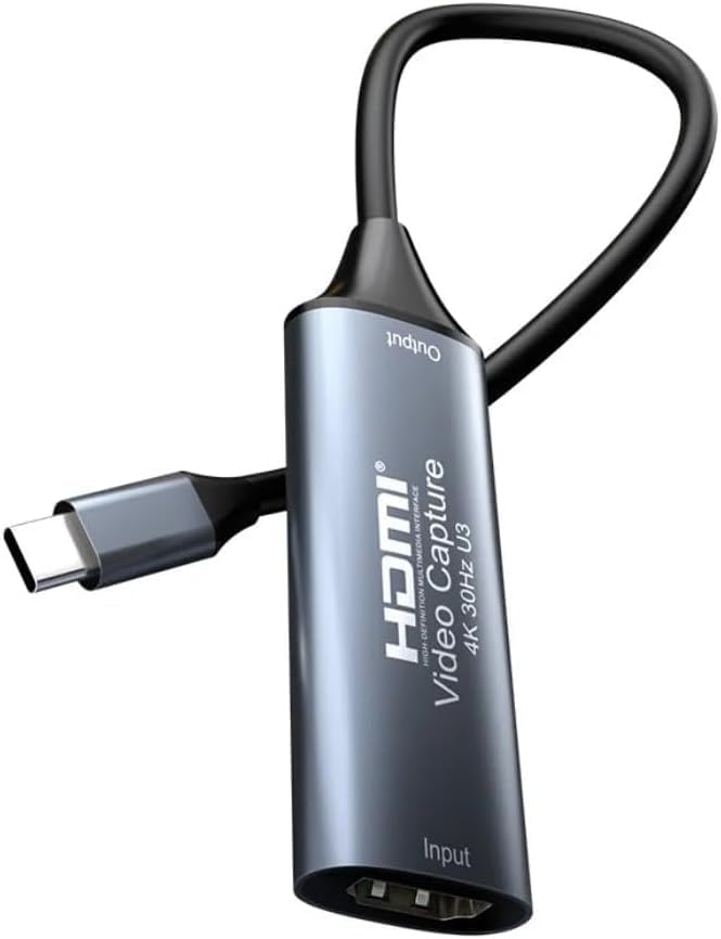 4K USB C 2.0 Type-C Video Capture Görüntü Yakalama Adaptörü Usb 4K 30Hz Akış Öğretim Video Konferans veya Canlı Yayın için Oyun Yakalama Kartı (HDMI aktarma için Kullanılmaz) - Görsel 3
