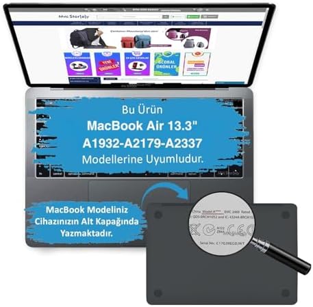 MacBook Air M1 Kılıfı 13.3 İnç A2337 A2179 A1932 Uyumlu Sol Beyin Sağ Beyin Desenli Sert Kapak Koruyucu Kılıf Eğitim Sanat Bilim Temalı UV Baskılı Hard Case Beyaz