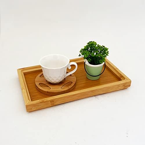 Bambu Dikdörgen Servis Tepsisi Küçük Boy Tepsi 25cm*15cm*2.6cm - Görsel 3