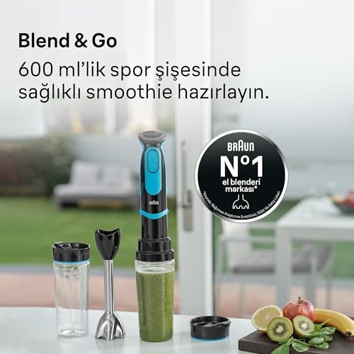 Braun MultiQuick 5 El Blenderi MQ5252BK STGO2, Siyah/Mavi