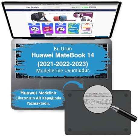 MateBook 14 Kılıf Uyumlu Kristal Parlak Sert Hard Case İnce Hafif Darbe Çizilme Koruma 2021-2023 Şeffaf - Görsel 3