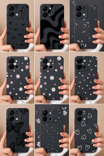 Xiaomi Redmi 15C ile Uyumlu Desenli Kılıf Şık Tasarım, Darbe Emici, Esnek ve Dayanıklı Telefon Kılıfı (şeker kalpler)