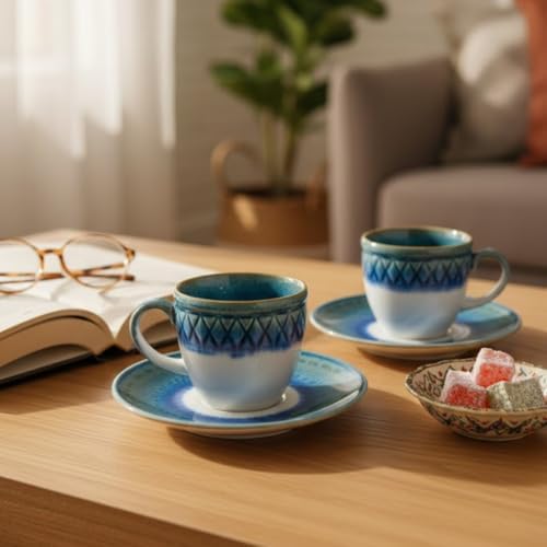 Rustik Kahve Yanı İkram Bardağı 2 Adet | Şeffaf Akrilik  Desenli | Çiftlere Özel Şık Sunum ve Likör Bardağı