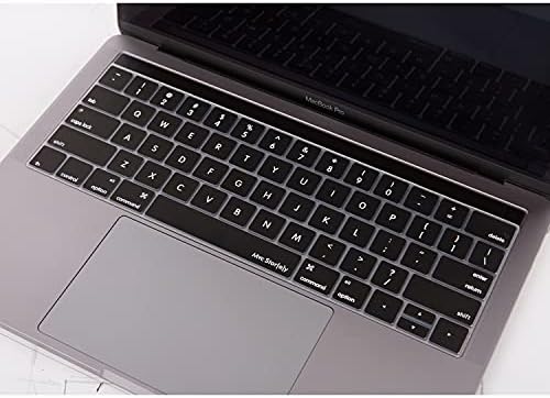 US İngilizce Klavye Koruyucu MacBook Pro 13 15 Touch Bar Uyumlu A1706 A1989 A2159 A1707 A1990 | Amerikan Düz Enter ANSI | Silikon Keyboard Cover Siyah - Görsel 3