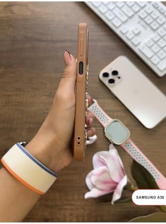 Kelebekli Taşlı Simli Kalpli Wish Silikon Telefon Kılıfı Kahverengi Galaxy A36 ile uyumlu - Görsel 2