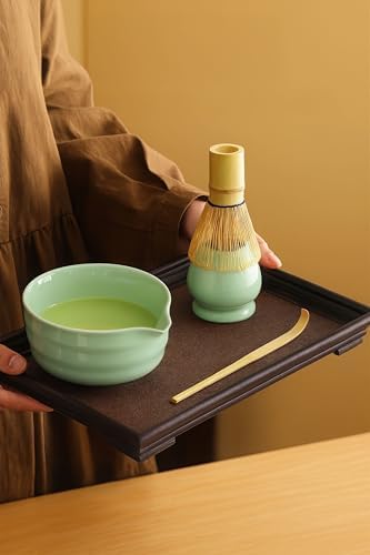 Alternative view of 4lü Matcha Set Kase Kaşık Whisk Tutucu Bambu Whisk Çırpıcı ve Bambu Kaşık mt217