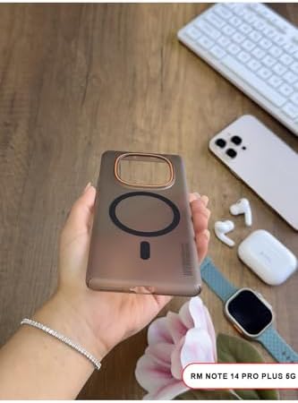 Magsafe Mat Sert KLEİN Kılıf Siyah Redmi Note 14 Pro Plus 5G ile uyumlu