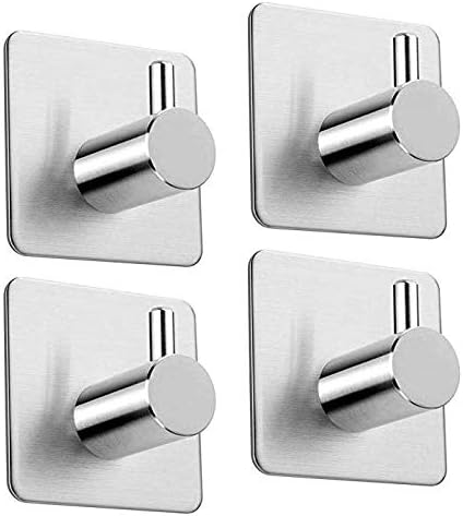Alternative view of Paslanmaz Çelik 4 adet Topuzlu Banyo Askısı Havluluk Havlu Askılık inox - kendinden yapışmalı sistem