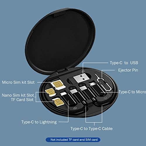 lifcasual USB Adaptör Kablosu Dönüştürme Saklama Kutusu Çok Ti Şarj tı Dönüştürücü Lightning Tip C Mikro Veri Aktarım Aracı Sim Kart Yuvası İçerir Tepsi Çıkarma Pimi Telefon Tutucu olarak Klanın - Görsel 3