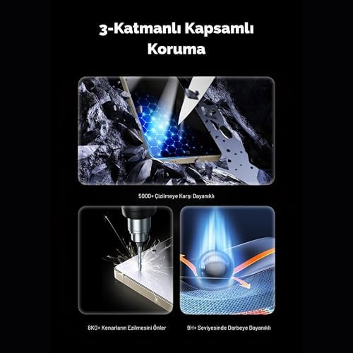 Tam Kaplayan Parmak İzi Bırakmayan Safir Ekran Koruyucu Cam, S25 Ultra İle Uyumlu - Görsel 3