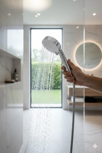 Alternative view of Duş Başlığı – Yüksek Basınçlı Su Tasarruflu Banyo Shower Head, Kireç Önleyici Filtreli 3 Kademeli Ayarlanabilir Sprey, Evrensel Bağlantı