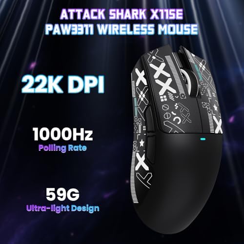 ATTACK SHARK X11 SE Kablosuz Gaming Mouse – PixArt PAW3311 Sensör, 22000 DPI, BT/2.4G/Kablolu Üçlü Mod, 65 Saat Pil Ömrü, Ofis ve Oyun Kullanımı İçin Uygun, Windows/Xbox/PS/Mac Uyumlu – Black - Görsel 3