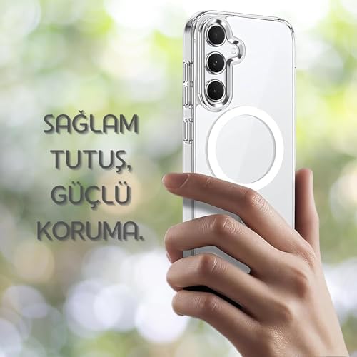 magsafe ile uyumlu ŞEFFAF, KAMERA ÇIKINTILI KORUMALI DARBE EMİCİ KAPAK KABLOSUZ WİRELESS ŞARJ DESTEKLİ SİLİKON TELEFON KILIFI İPH.17PROMAX (17 promax) - Görsel 3