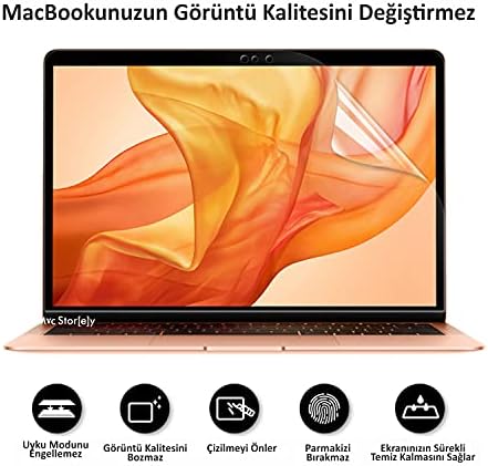Alternative view of MacBook Pro 14.2 inç M2 M3 M4 M5 Uyumlu Parlak Anti Scratch Ekran Koruyucu Retina Net Görüntü Cam Hissi Touch ID Şeffaf