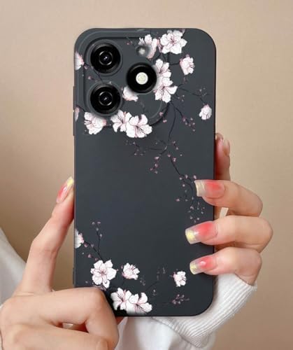 Alternative view of Tecno Spark 10 Pro İle Uyumlu Siyah Kılıf Üzerine UV Baskılı Desenli Telefon Kılıfı – Şık, Dayanıklı ve Hafif Koruma Kılıfı – Özel Tasarım ile Estetik Görünüm (sakura)