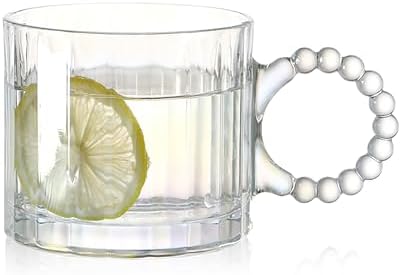 Cam Bardak Seti, 300ml, 6 Parça, Boncuk Kulplu - Görsel 3