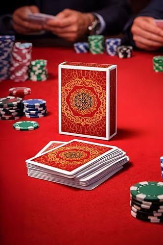 Kırmızı Jumbo Boy Pvc Plastik Su Geçirmez iskambil Poker Oyun Kağıdı rd61kr