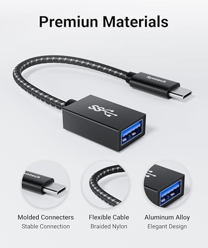 USB-C - USB adaptörü, 2'li paket USB-C - USB 3.0, 10Gbps Type-C, Thunderbolt 3 - USB OTG kablosu, iPhone 17/16/15 Pro Max, iPad mini 6, MacBook Pro/Air/Neo ile uyumlu, siyah - Görsel 2