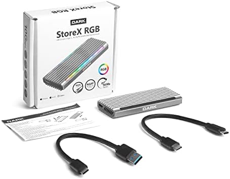 Dark USB 3.2 Gen2 Type C - M.2 NVMe & SATA SSD RGB LED'Lİ Disk Kutusu (DK-AC-DSEM5)
