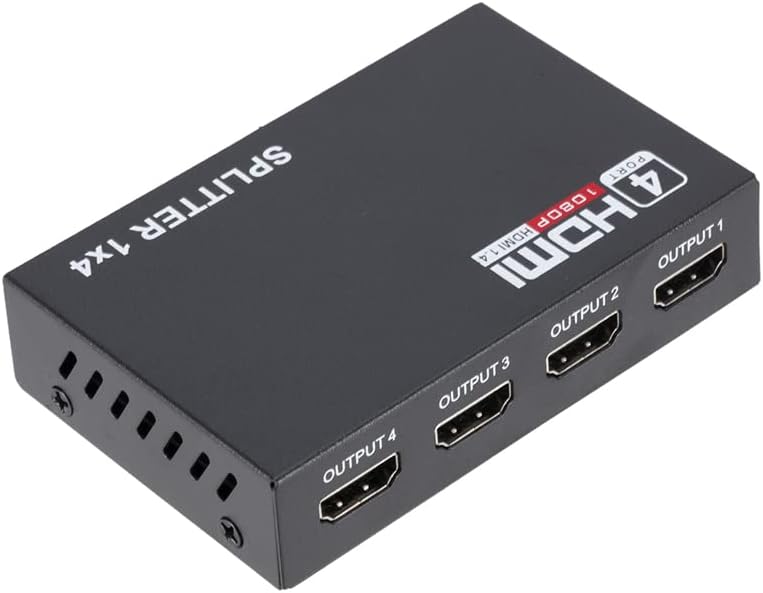 Alternative view of PM-12081 4 PORT HDMI SPLİTTER DAĞITICI 1.4V 1080P 4KX2K HDMI görüntü ve ses kaynağını aynı anda 4 farklı ekrana aktarır için tasarlandı pratik yüksek performans bir görüntü dağıtım cihazıdır.