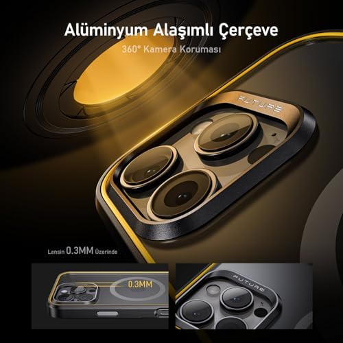 Alternative view of Aohi The Future Iphone 16 Pro Kılıfı, Magsafe Uyumlu Telefon Kılıfı, Desert Titanium