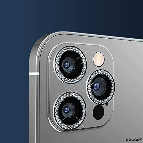 iPhone 15 Pro/iPhone 15 Pro Max Elmas Taşlı Lens Koruyucu Premium Kalite ve Görünüm Gümüş Renk - Görsel 2