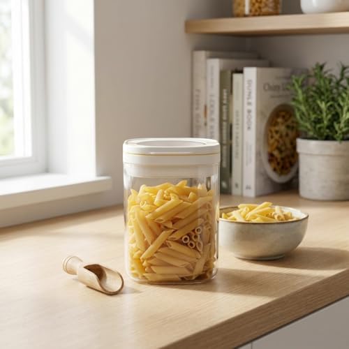 Vakum Kapaklı Kare Cam Erzak Kavanozu - Hava Almaz Şeffaf Mutfak Düzenleyici Bakliyat ve Baharat Saklama Kabı (Akrilik Değildir) - 600ml / 900ml / 1200ml Seçenekli (900ML) - Görsel 3