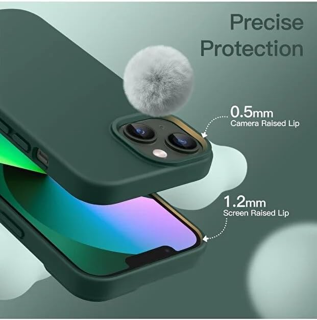 & AKSESUAR Apple iPhone 13/14 ile Uyumlu İçi Kadife Dışı Mat Yapıya Sahip Koruma Sağlayan Lansman Silikon Kılıf (Yeşil) - Görsel 3