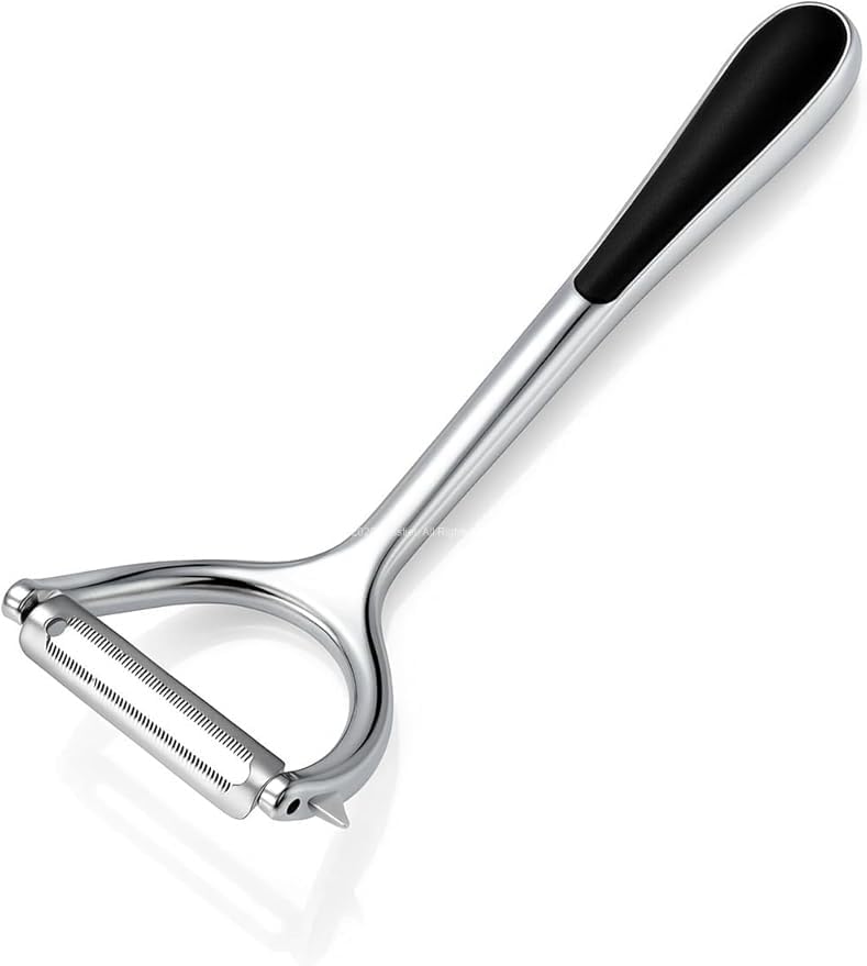 Profesyonel Paslanmaz Çelik Çift Bıçaklı Soyacak, Jülyen ve Standart Soyucu Başlıklı, Ergonomik Saplı Çok Amaçlı Meyve Sebze Soyacağı, Patates, Salatalık, Kabak ve Havuç için Pratik Mutfak Al - Görsel 3