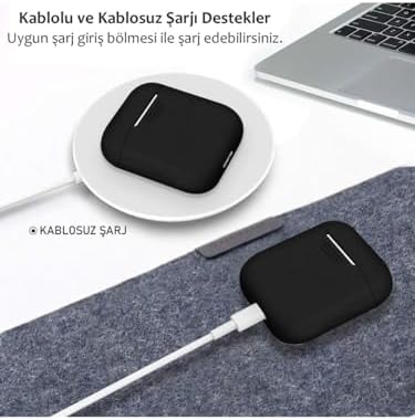 Apple Airpods 1.Nesil 2.Nesil İle Uyumlu Silikon Kılıf (Kırmızı) - Görsel 2