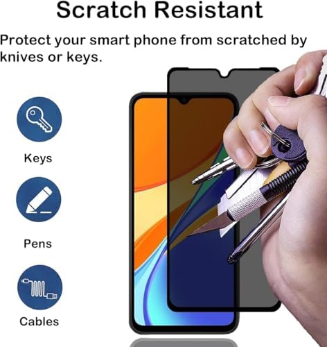 Alternative view of Xiaomi Redmi 9c Privacy (Hayalet) Ekran Koruyucu – 2 Adet - 9H Temperli Cam, Yan Görünme Engelleyici, Tam Kaplama