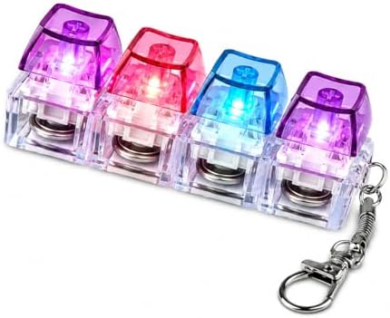 Talky Işıklı Mini Klavye Anahtarlık, Click Sesli Mekanik Switch Fidget Oyuncak,RGB LED Işıklı Stres Giderici