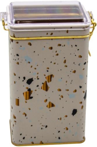 EVLE-Er048-9g Terrazzo Cream Desenli Dikdörtgen Metal Saklama Kabı 8x10 Cm (Terrazzo Cream) - Görsel 3
