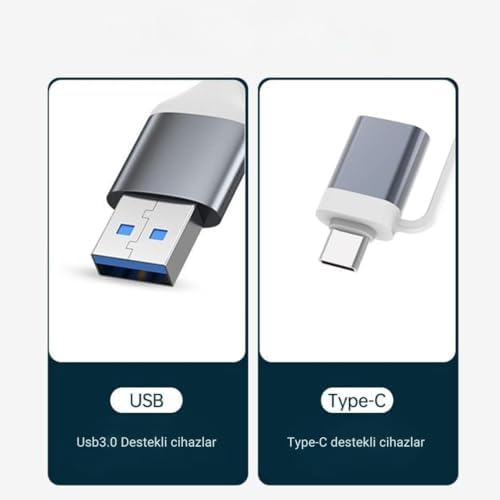 3360 Usb 3.0 Type C Hub 4 Port Çoklayıcı Çoğaltıcı Çevirici Dönüştürücü Adaptör 2'si 1 Arada USB & Type-C 4 Portlu Hub USB Type-A & USB Type-C (Hibrit Tasarım) 5 Gbps (USB 3.0 Destekli)