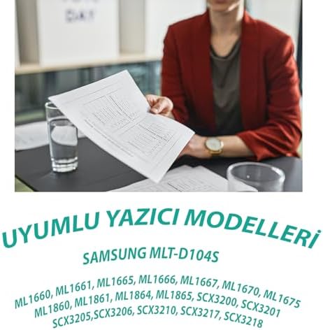 YSY ml1660 ml1665 MLT-D104S ml1670 ml1675 1500 (1.5K) Sayfa Verimli Çipli Muadil Toner (Siyah)